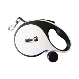 Повідець-рулетка AnimAll з диспенсером, для собак вагою до 50 кг, 8 м, біла