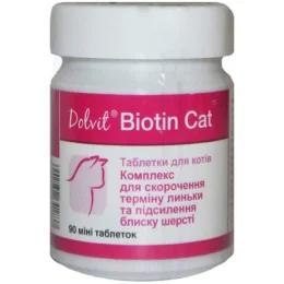 Таблетки Dolfos BiotinCat для підтримки здорового вигляду шкіри, шерсті і пазурів, 90 табл.