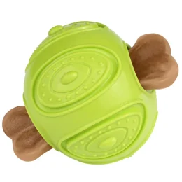 Іграшка-м'яч для собак BronzeDog Smart Ball IQ, мотиваційна, салатовий 7×9 см