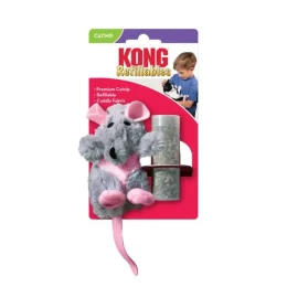 Іграшка KONG Refillables Rat для котів, щур зі змінним блоком із котячою м’ятою, 5.08×6.99×15.24 см