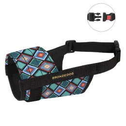 Намордник BronzeDog, для собак, нейлоновий, регульований, принт ромби, 28-34 см