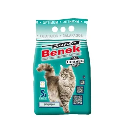 Бентонітовий наповнювач Super Benek Optimum для котячого туалету, з ароматом морської свіжості, 5 л