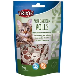 Ласощі Trixie для котів, рулети з куркою та мінтаєм, 50 г