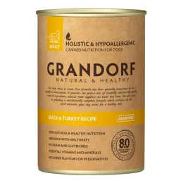 Консерви Grandorf Duck&Turkey для дорослих собак, з м'ясом качки та індички, 400 г