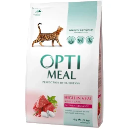 Сухий корм Optimeal для дорослих котів, з телятиною, 4 кг