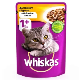 Вологий корм Whiskas для котів, з куркою в желе, 100 г