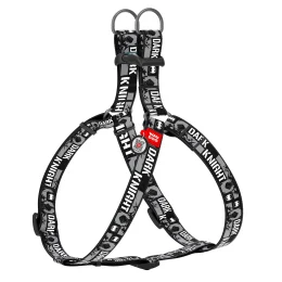 Шлея Waudog Nylon для собак, з QR паспортом, малюнок Темний лицар, сірий, 25 мм, 60-90 см