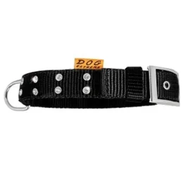 Нейлоновий нашийник Dog Extreme зі стразами для собак 40 мм, 46-58см, чорний