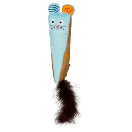 Іграшка GiGwi Rookie Hunter Кролик для котів, текстиль, папір, блакитний, 38 см
