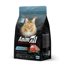 Сухий корм AnimAll для котів, лососем, білою рибою та свіжою індичкою, 400 г