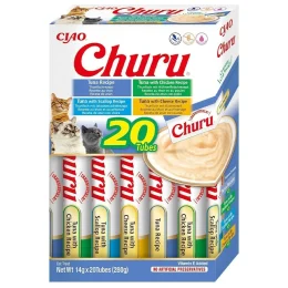 Ласощі INABA "Churu" для котів, вершковий мус "Різновиди тунця", 20 шт, 280 г