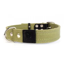 Нашийник Collar Брезент, х / б, подвійний, тасьма зі світловідбиваючої ниткою, 35 мм х 51-63 см