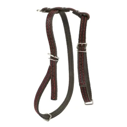 Шлея Cristel для собак, шкіра зеніт, лакована, прошита, 10 мм / 29-35 см / 37-47 см, коричневий