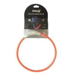 Нашийник AnimAll LED для собак, розмір L, 70 см, помаранчевий