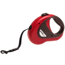 Поводок-рулетка Flamingo Dogx2GO Belt для собак до 12 кг, червоний, розмір S, 5 м