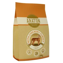 Сухий корм Araton Adult With Chicken & Turkey для котів вагою від 1 до 8 кг, 15 кг