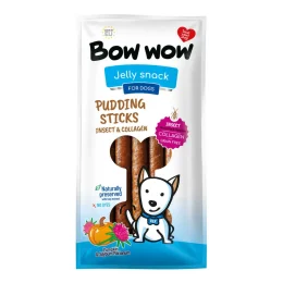 Ласощі Bow wow для собак, пудингові палички з комахами, колагеном та грабузом, 27-30 см, 6 шт