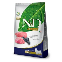 Беззерновий сухий корм Farmina N&D Prime Dog Lamb & Blueberry Adult Mini для дорослих собак дрібних порід, ягня з чорницею, 7 кг
