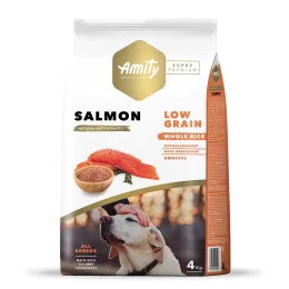 Сухий корм Amity Super Premium Adult Salmon для дорослих собак всіх порід, низькозерновий, з лососем, 4 кг
