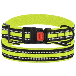 Нашийник BronzeDog Urban Mesh, для собак, нейлон і 3-D сітка, фастекс пластик, лимонний, 30-40×2 см