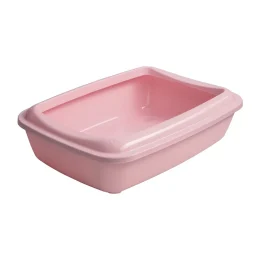 Туалет під наповнювач AnimAll для котів, з лопаткою, рожевий, 50×37×13.5 см