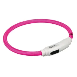 Cветящійся USB нашийник Trixie, для кішок, рожевий, 35 см