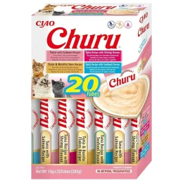 Ласощі INABA "Churu" для котів, вершковий мус "Різновиди морепродуктів", 20 шт, 280 г