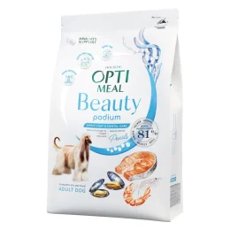 Сухий корм Optimeal Beauty Podium для собак, догляд за шерстю та зубами, на основі морепродуктів, 10 кг