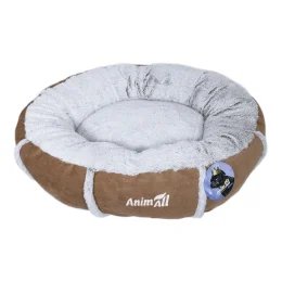 Лежак Animall Mary Velvet для собак і котів, розмір M, 66×66×15 см, брауні