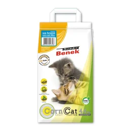 Кукурудзяний наповнювач Super Benek Corn для котячого туалету, з ароматом морської свіжості, 7 л
