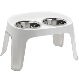Столик з мисками Moderna Skybar для собак, білий, 2×2500 мл, 43×68.7×40 см