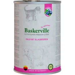 Вологий корм Baskerville Super Premium Kalb Mit Brlaubeeren для котів, телятина з чорницею, 400 г