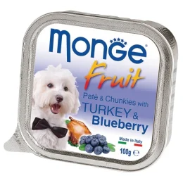 Вологий корм MONGE DOG FRUIT з індичкою і чорницею, 100 г