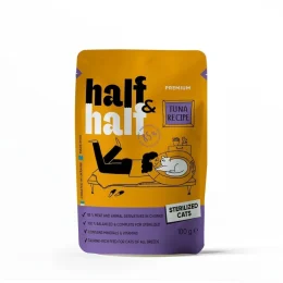Вологий корм Half&Half для стерилізованих котів, шматочки з тунцем у соусі, пауч, 100 г
