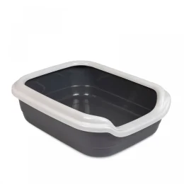 Туалет Природа Comfort M для котів, сірий, 41×30×13.5 см