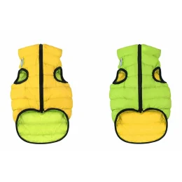 Двостороння куртка AiryVest M47 для собак, салатово-жовта