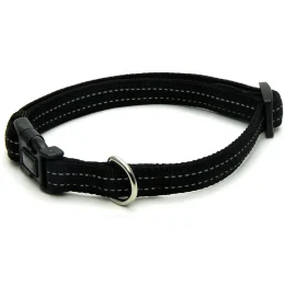 Нашийник Croci Soft Reflective для собак, світловідбиваючий, нейлон, чорний, 30-45×1.5 см