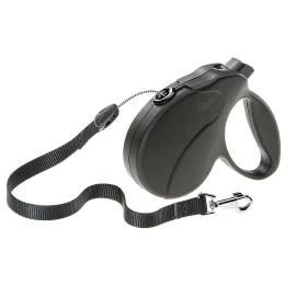 Поводок-рулетка для собак до 15 кг Ferplast Amigo Easy S Cord Nero cо шнуром, чорний, 5 м
