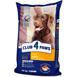 Сухий корм Клуб 4 Лапи Adult Light All Breeds Premium Контроль ваги для дорослих собак від 1 року, 14 кг