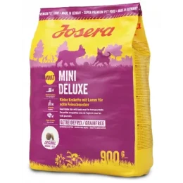 Сухий корм Josera Adult Mini Deluxe Grainfree беззерновой для дорослих собак малих порід, з ягням, 900 г