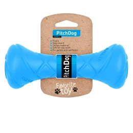 Ігрова гантель для апортировки PitchDog для собак, довжина 19 см, діаметр 7 см, блакитний