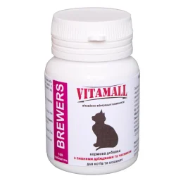 Кормова добавка VitamAll з пивними дріжджами і часником, для котів, 100 табл / 50 г