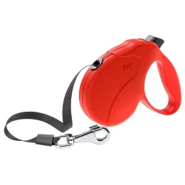Поводок-рулетка для собак до 50 кг Ferplast Amigo Easy L Tape Rosso c стрічкою, червоний, 5 м