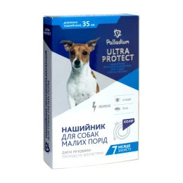 Нашийник Palladium Ultra Protect від бліх і кліщів для собак дрібних порід, синій, 35 см