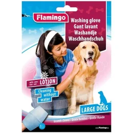 Рукавиця-серветка Flamingo Washing Glove Dog для собак, волога, розмір L