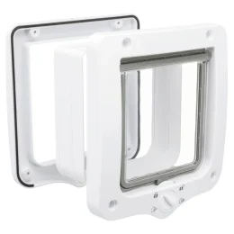 Дверцята Trixie 4-Way Flap Door with Tunnel для котів, з додатковими елементами, білі, 20×22 см
