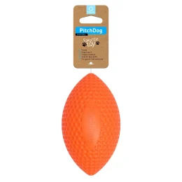 Ігровий м'яч для апортировки PitchDog для собак, 15×9 см, помаранчевий