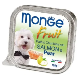 Вологий корм MONGE DOG FRUIT з лососем і грушею, 100 г