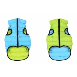 Двостороння куртка AiryVest L55 для собак, салатово-блакитна