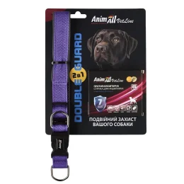 Комплект AnimAll VetLine Double Guard нашийник з протипаразитарною стрічкою для собак, 25 мм, 400 - 500 мм, пурпурний